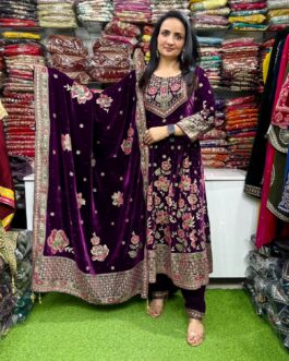 Designer Velvet Anarkali Set