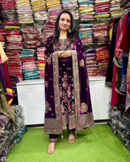 Designer Velvet Anarkali Set