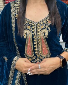 Designer Velvet Teal Blue Divider Set