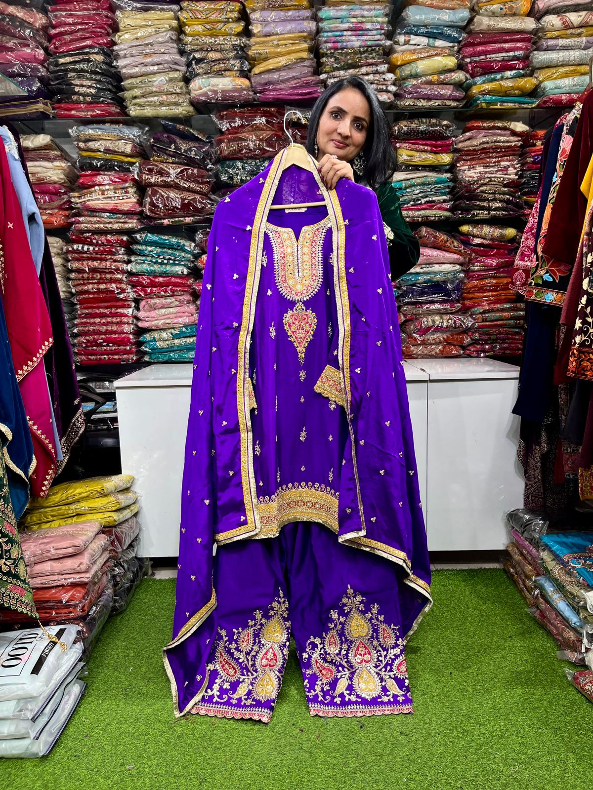 Pure Chinon Farsi Salwar Suit