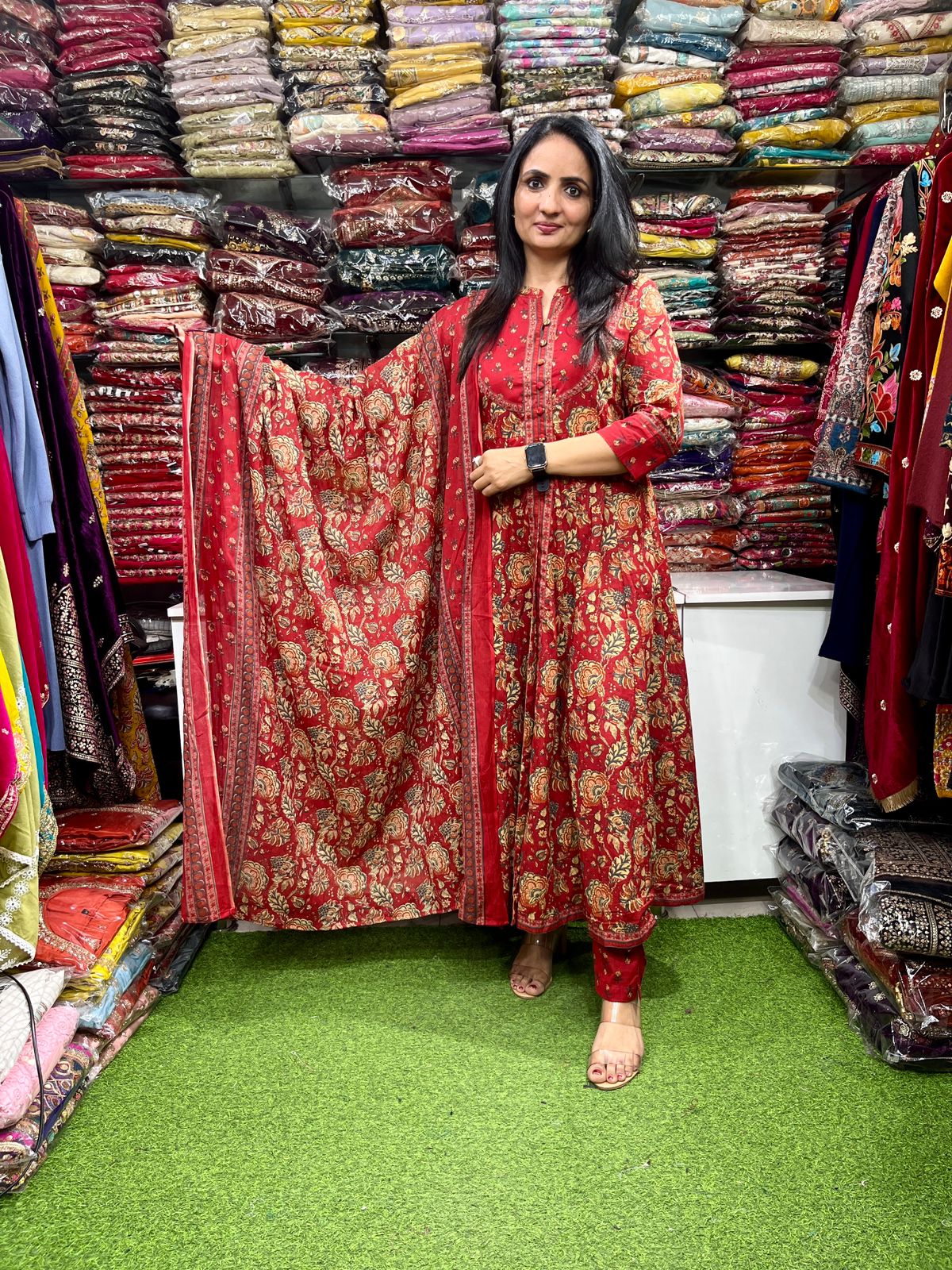 Pure Cotton Designer Anarkali Set