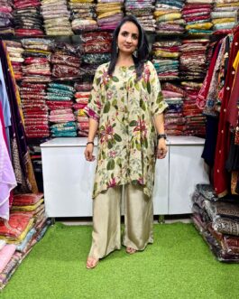 Pure Crape Designer Hand Embroidered Coord Set