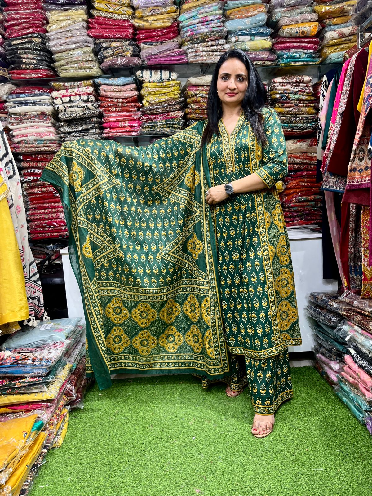 Beautiful Pure Cotton Anarkali Set