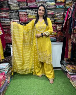 Designer Glass Tissue Party wear Suit Set