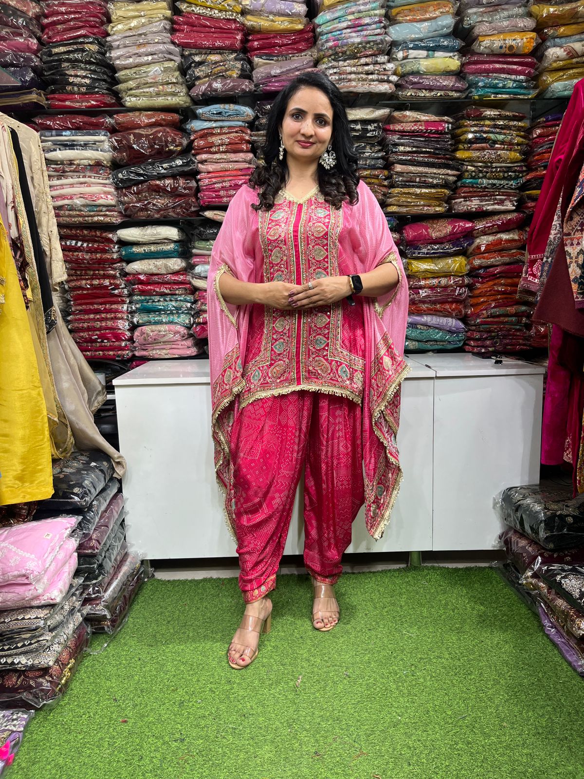 Designer Indo Western Kaftan Set with Dhoti