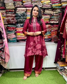 Designer Pure Crape Coord Set with Farshi