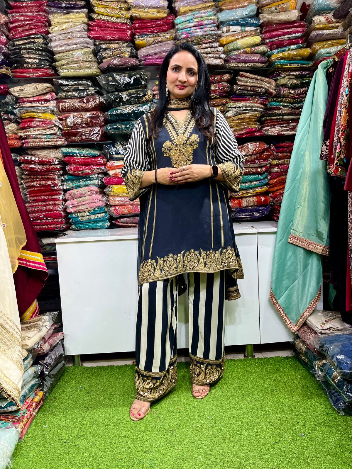 Designer Pure Crape Suit Set