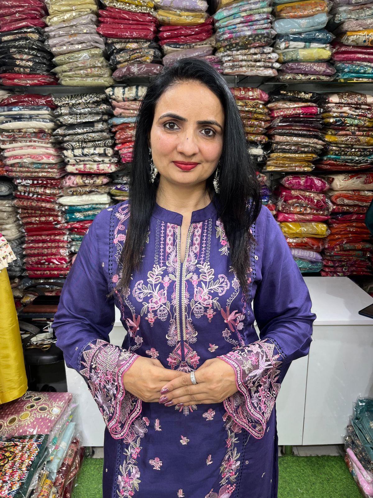 Designer Purple Pakistani Suit Set - Image 6