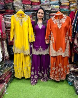 Partywear Pure Chinon Suit Set