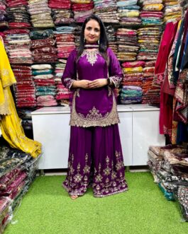 Partywear Pure Chinon Suit Set