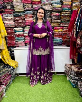 Partywear Pure Chinon Suit Set