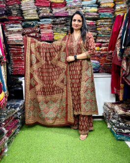 Pure Cotton Anarkali Suit Set