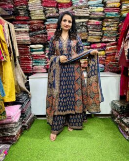 Pure Cotton Anarkali Set with Flaired Plazzo