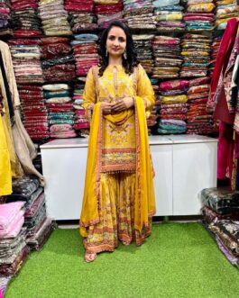 Pure Crape C Cut Sharara Set