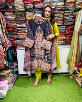 Pure Crape Designer Farsi Salwar Suit Set