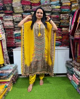 Pure Crape Designer Kaftan Set