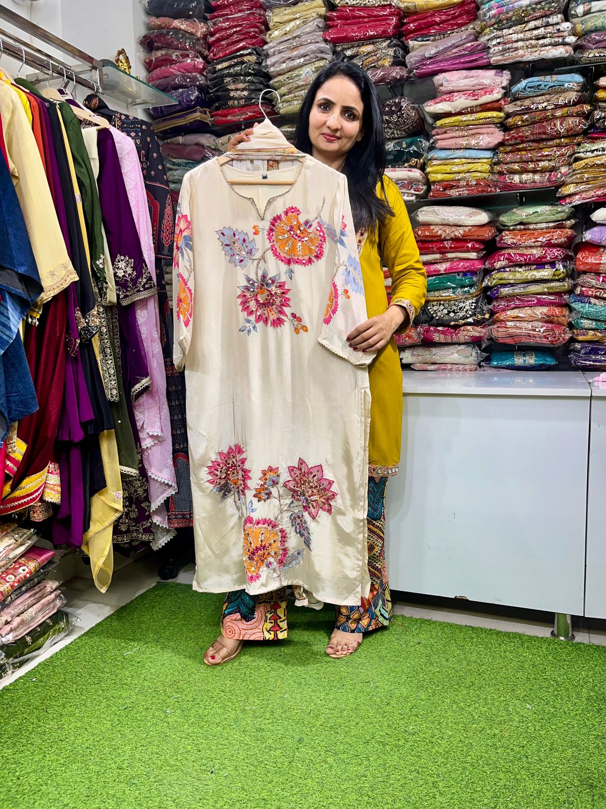 Pure Crape Designer Suit Set