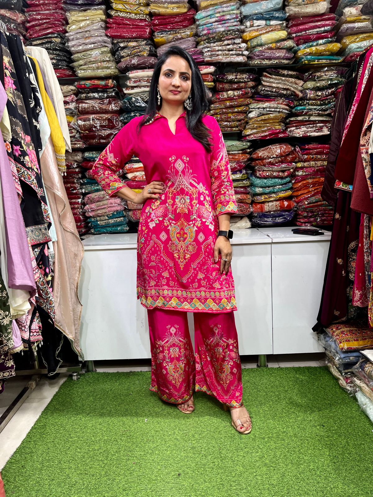 Pure Crape Digital Print Coord Set - Image 4