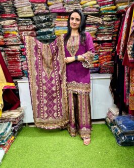 Pure Crape Digital Print Suit Set with Embroidery