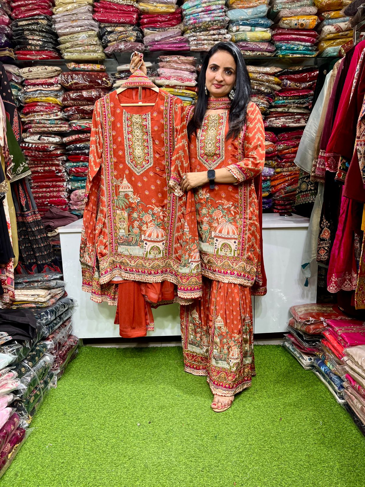 Pure Crape Sharara Suit Set