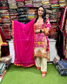 Silk Suit with Real Mirror Work