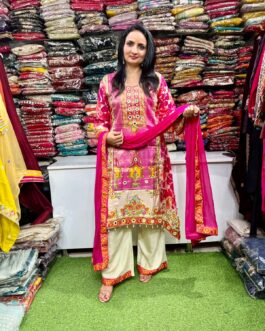 Silk Suit with Real Mirror Work