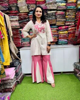 Designer Pink Cotton Coord Set