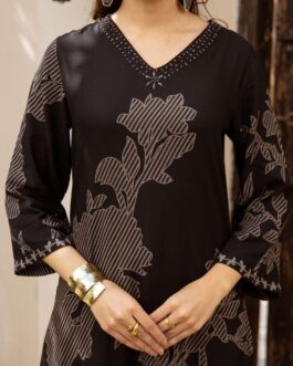 Beautiful Designer Black Long Coord Set