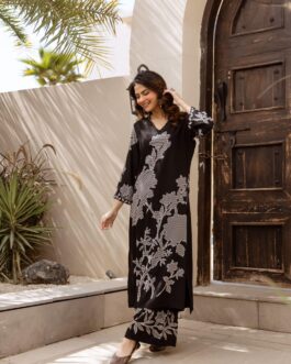 Beautiful Designer Black Long Coord Set