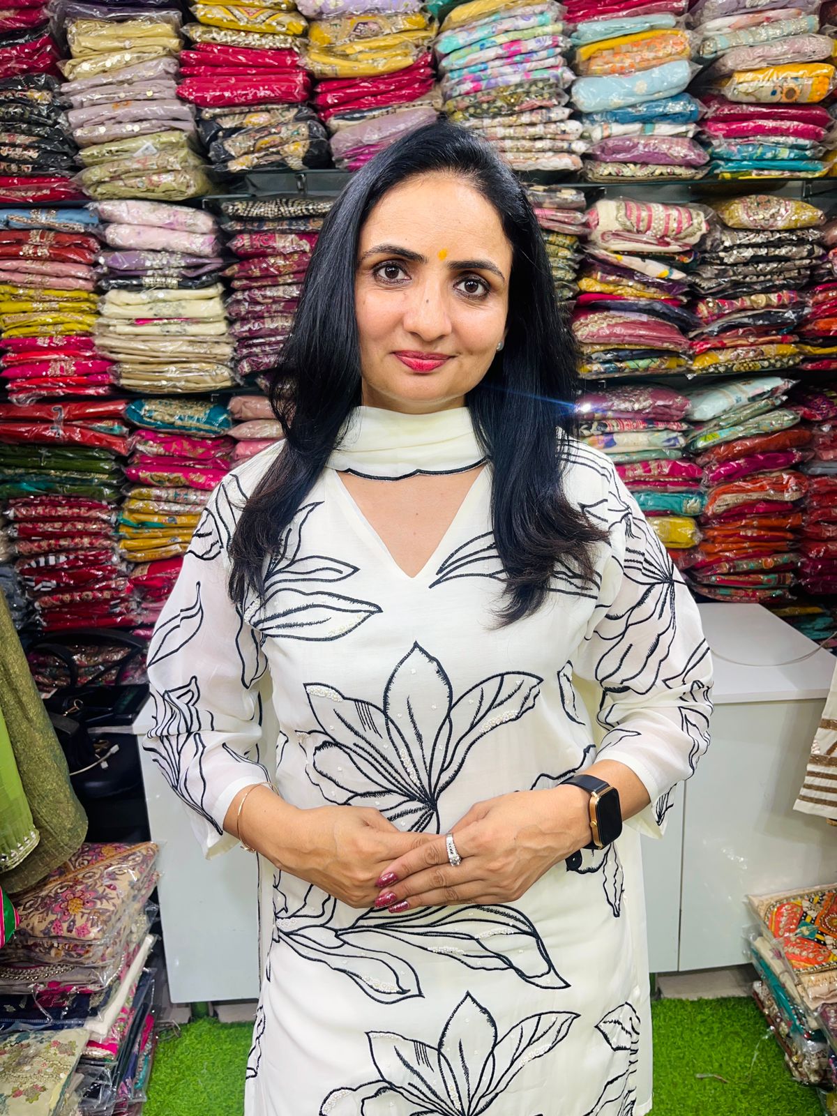 Beautiful Fully Embroidered Muslin Cotton Formal Suit Set - Image 3