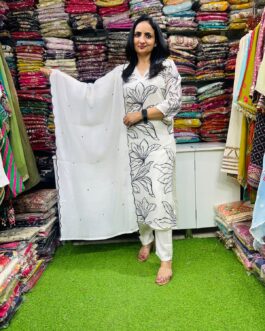 Beautiful Fully Embroidered Muslin Cotton Formal Suit Set