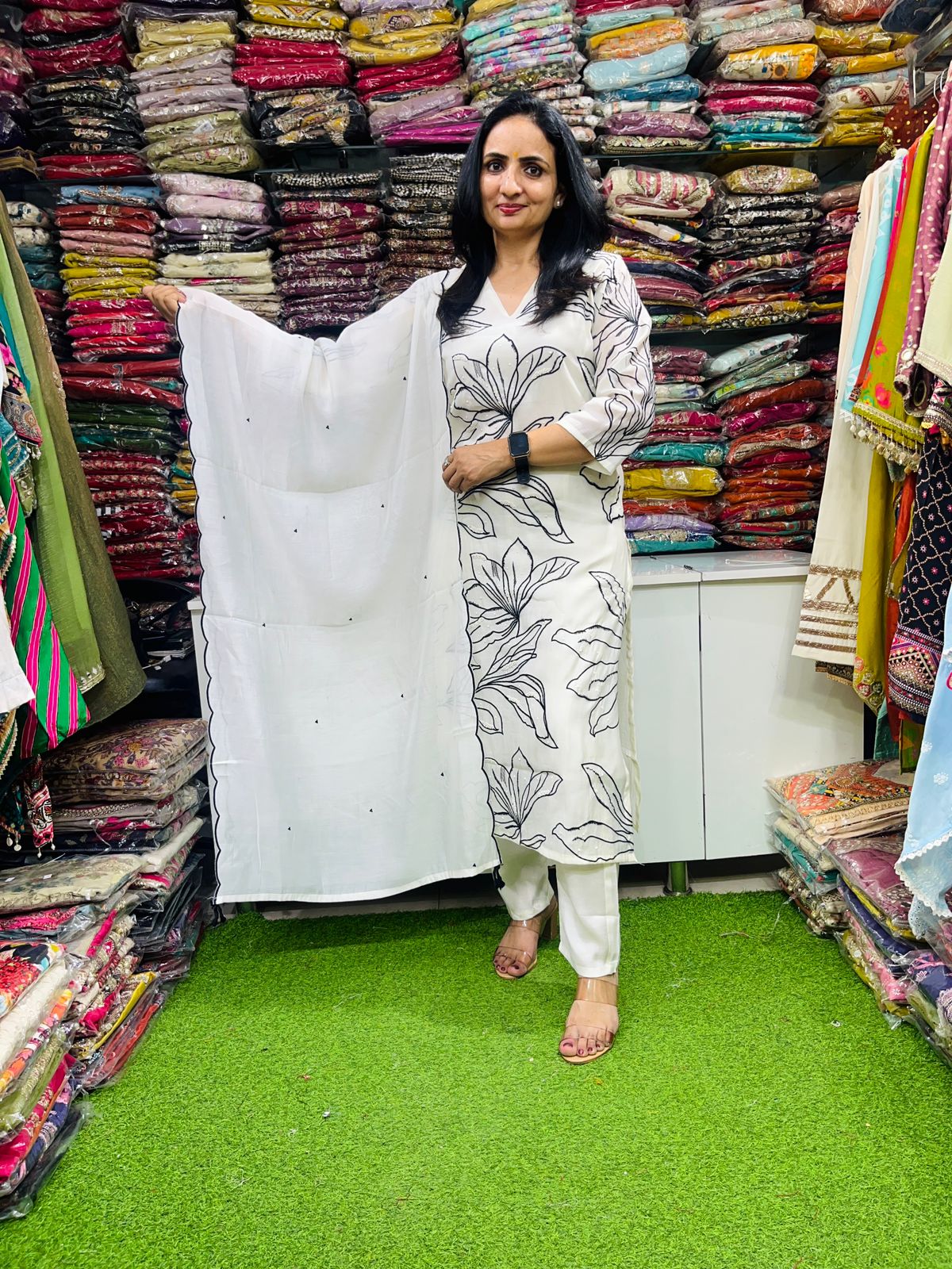 Beautiful Fully Embroidered Muslin Cotton Formal Suit Set