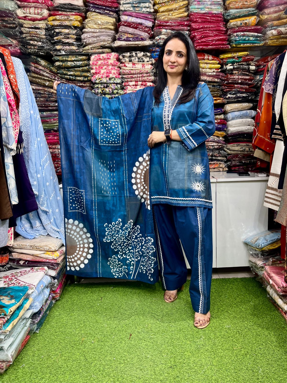 Designer Muslin Cotton Suit Set