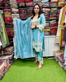 Designer Pure Muslin Cotton Pakistani Suit Set