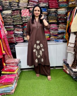 Premium Khadi Cotton Embroidered Suit Set