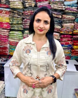 Premium Khadi Cotton with Cross Stich Embroidery