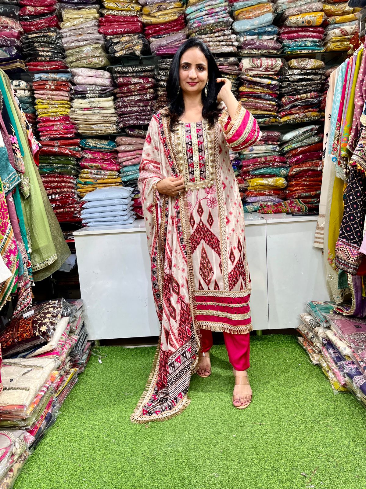 Premium Muslin Cotton Pakistani Suit Set - Image 2