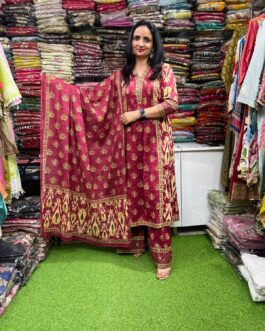 Pure Cotton Anarkali Suit Set