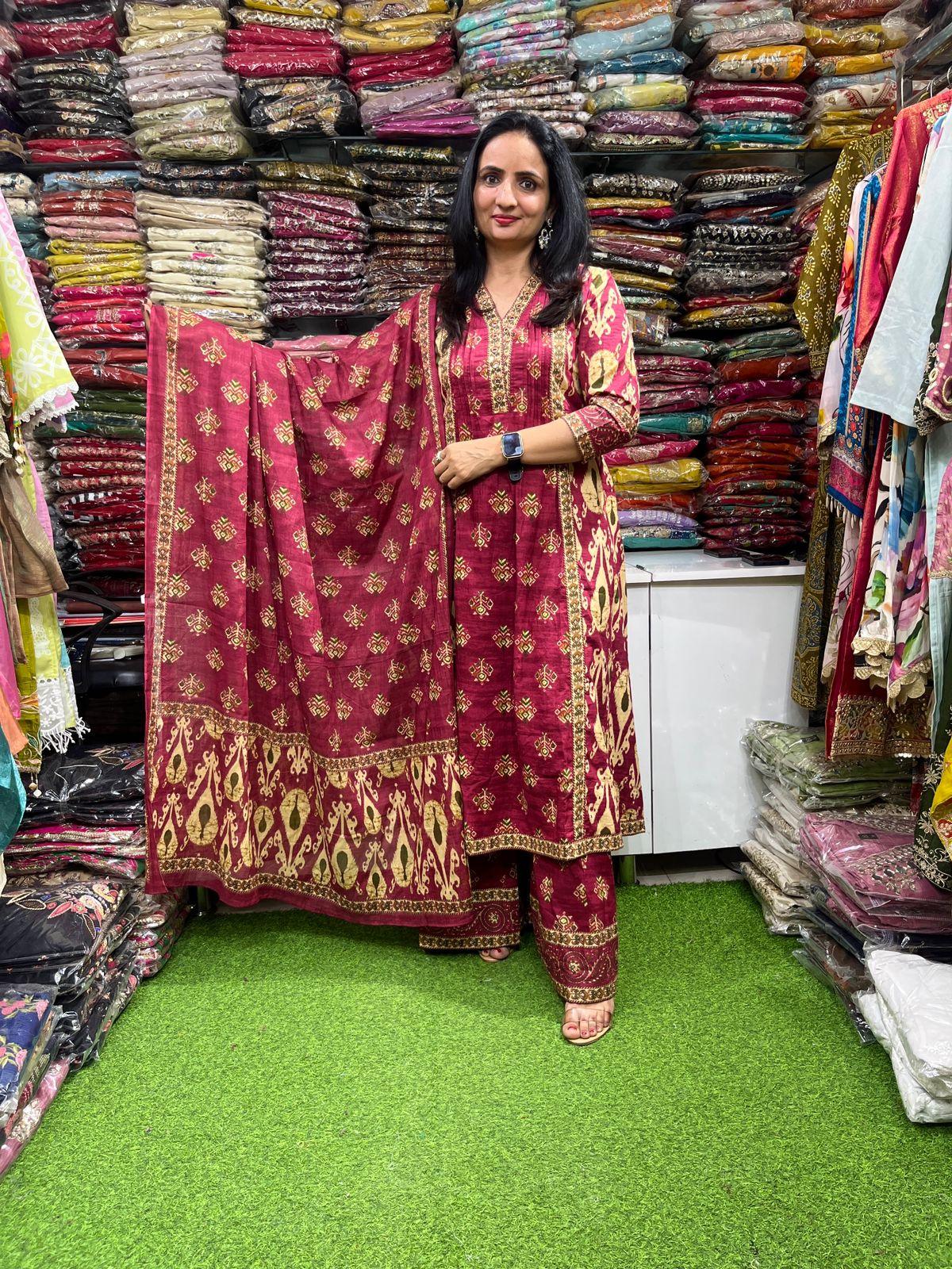 Pure Cotton Anarkali Suit Set