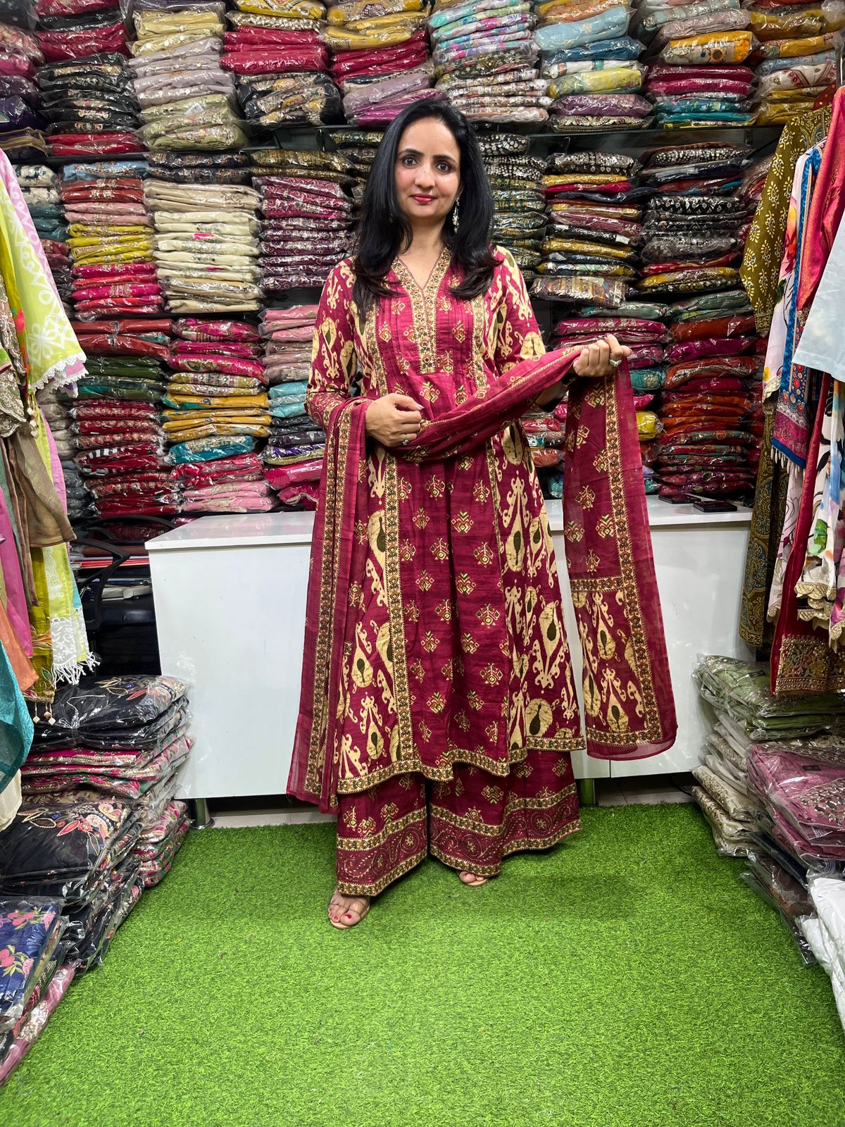 Pure Cotton Anarkali Suit Set - Image 3