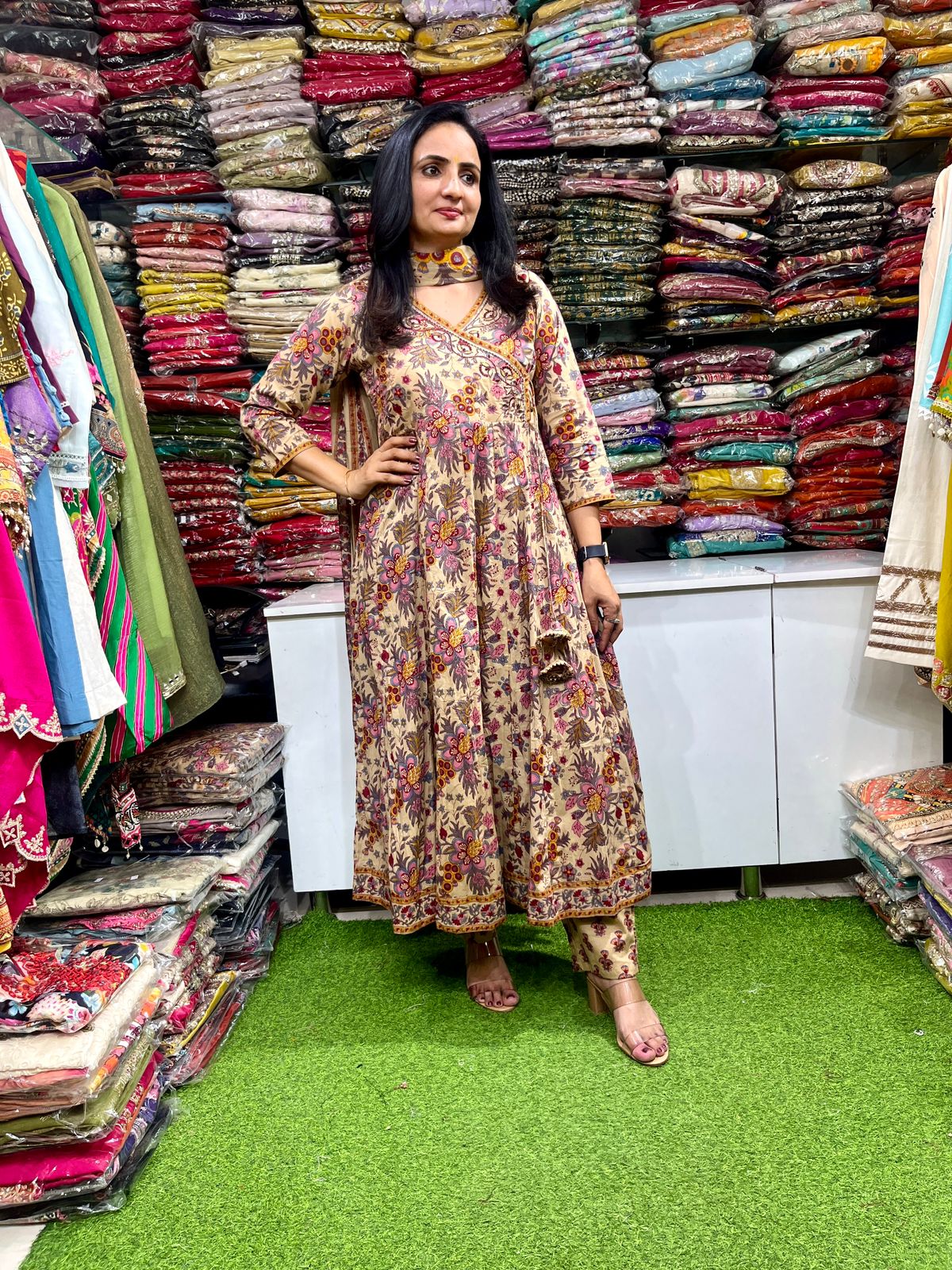 Pure Cotton Angrakha Anarkali Set - Image 8