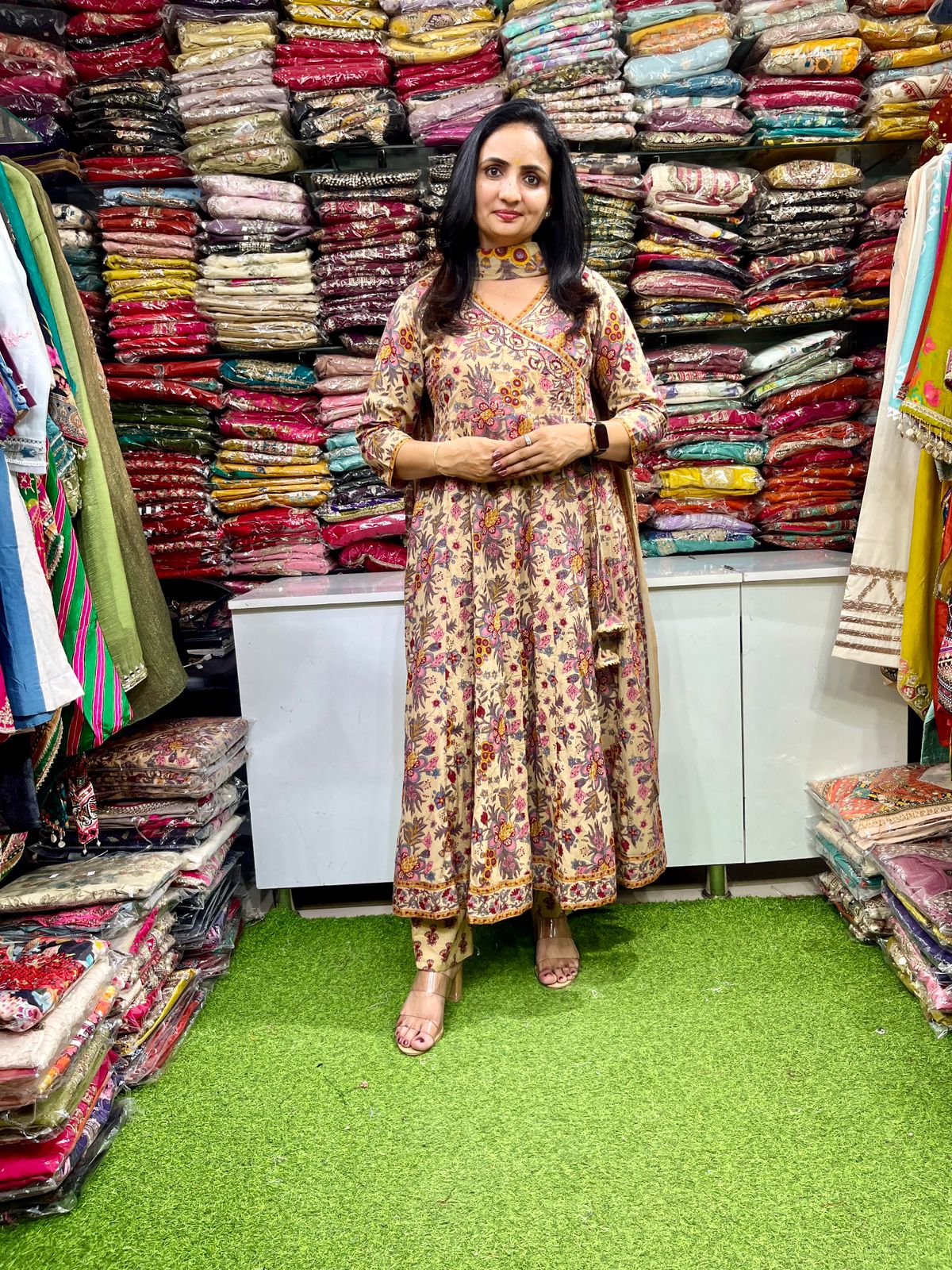 Pure Cotton Angrakha Anarkali Set - Image 7