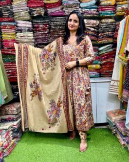 Pure Cotton Angrakha Anarkali Set
