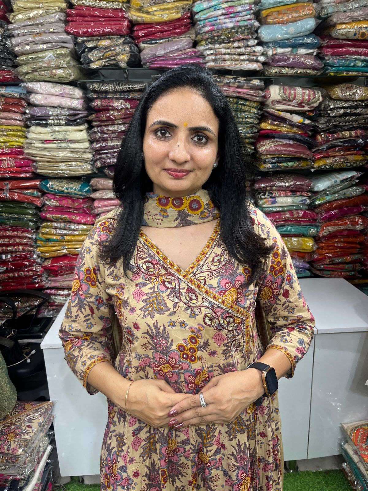 Pure Cotton Angrakha Anarkali Set - Image 4