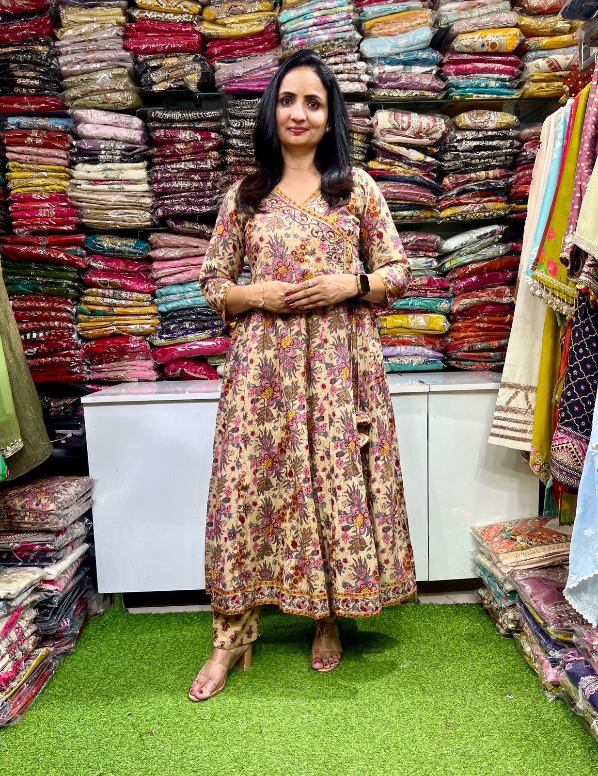 Pure Cotton Angrakha Anarkali Set - Image 2