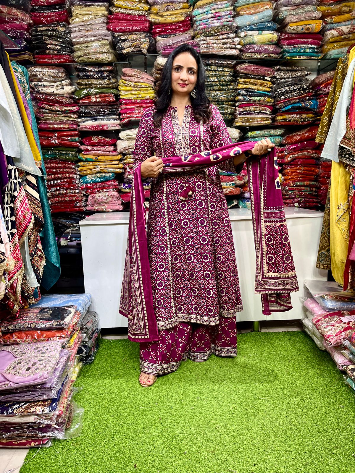 Pure Cotton Designer Anarkali Set - Image 7