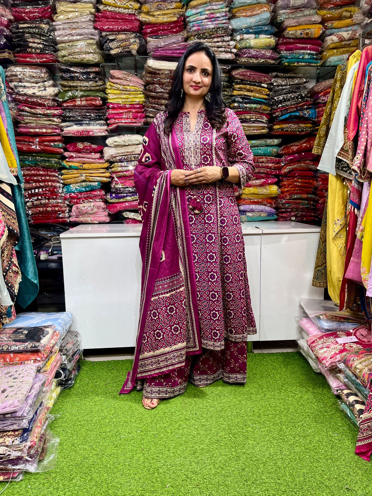 Pure Cotton Designer Anarkali Set - Image 6