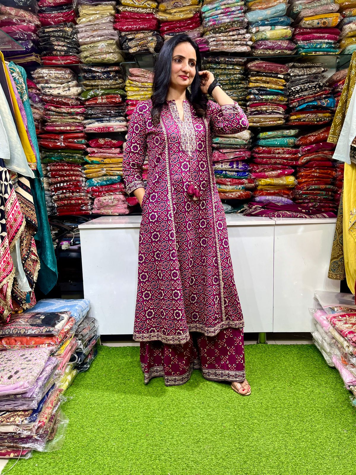 Pure Cotton Designer Anarkali Set - Image 2