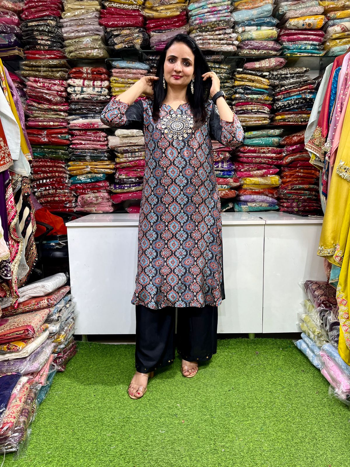 Pure Crape Ajrak Coord Set - Image 3