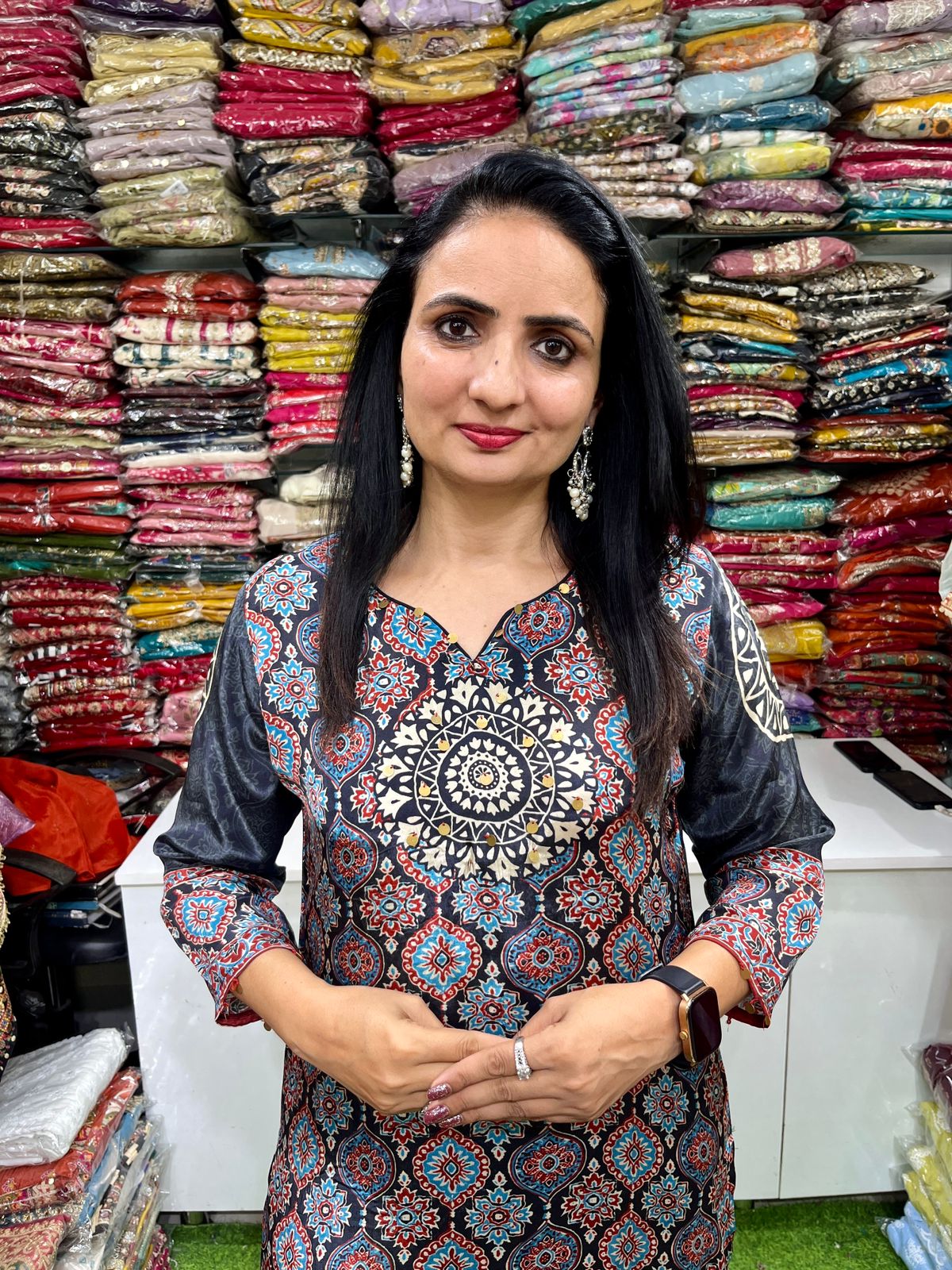 Pure Crape Ajrak Coord Set - Image 2